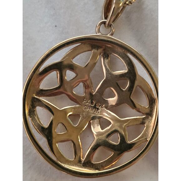 Celtic Knot Pendant 14K Gold Over Sterling Silver 925 1" 4g - Picture 2 of 7